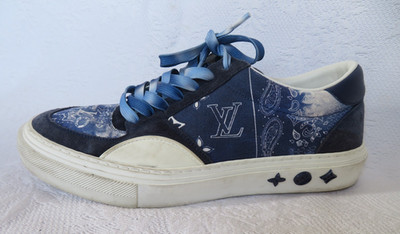 LOUIS VUITTON OLLIE CLOTH LOW TRAINERS BANDANA SNEAKERS, SZ UK 6