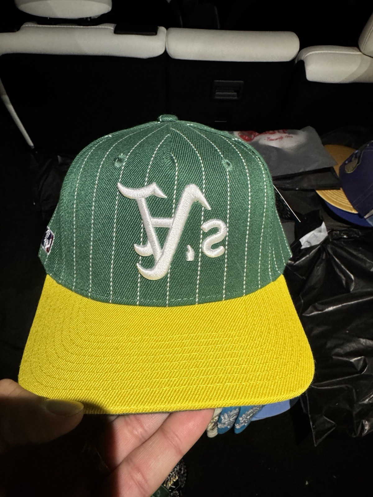 KTH KTHLA Kill The Hype A’$ Pin$tripe Fw21 SnapBack Hat, Oakland A’s, Vegas, NWT