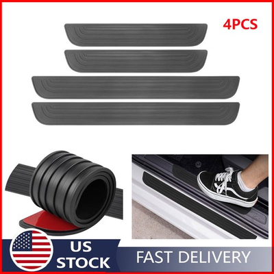 #ad 4PCS Rubber For Subaru Accessories Car Door Scuff Sill Cover Step Protector Trim $15.99