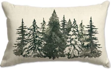 Christmas Pillow Cover 12X20 Colorlife Christmas Tree Lumbar Pillow Cover Holida