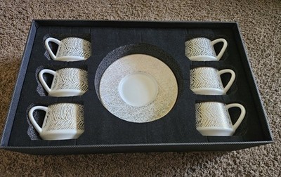 Addtree White/Gold 12-Piece Espresso Set New In Box Service For 6
