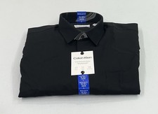 Calvin Klein Men's Active Performance Stretch Shirt, Black, L 16-16.5, 34/35 