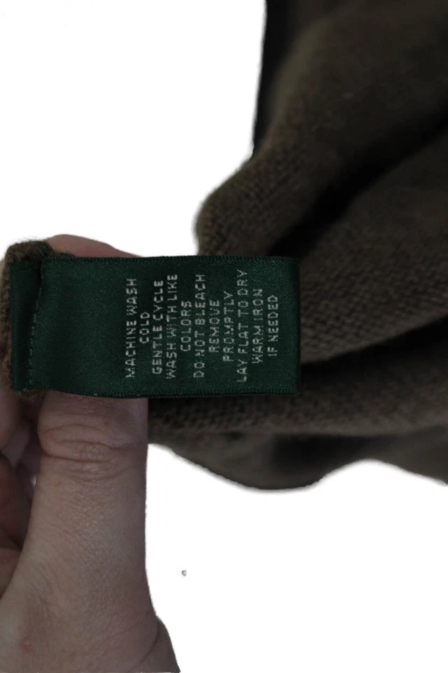 Pullover Top Marrón Lauren Para Mujer Cuello Alto Manga 3/4 Pullover Talla L Foto 4 de 4