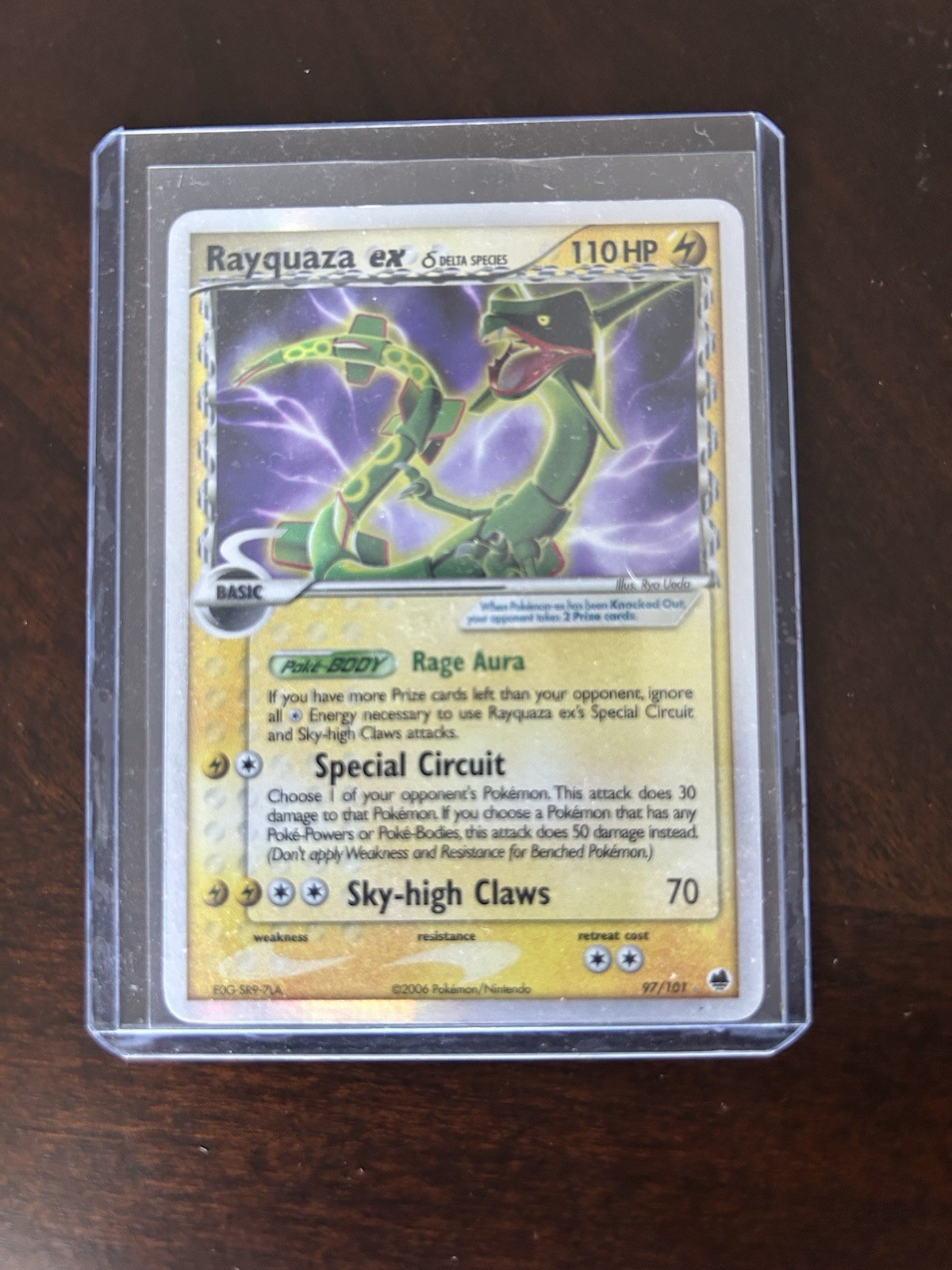 Rayquaza ex Delta Species 97/101 Dragon Frontiers Holo Pokemon Card Light Play