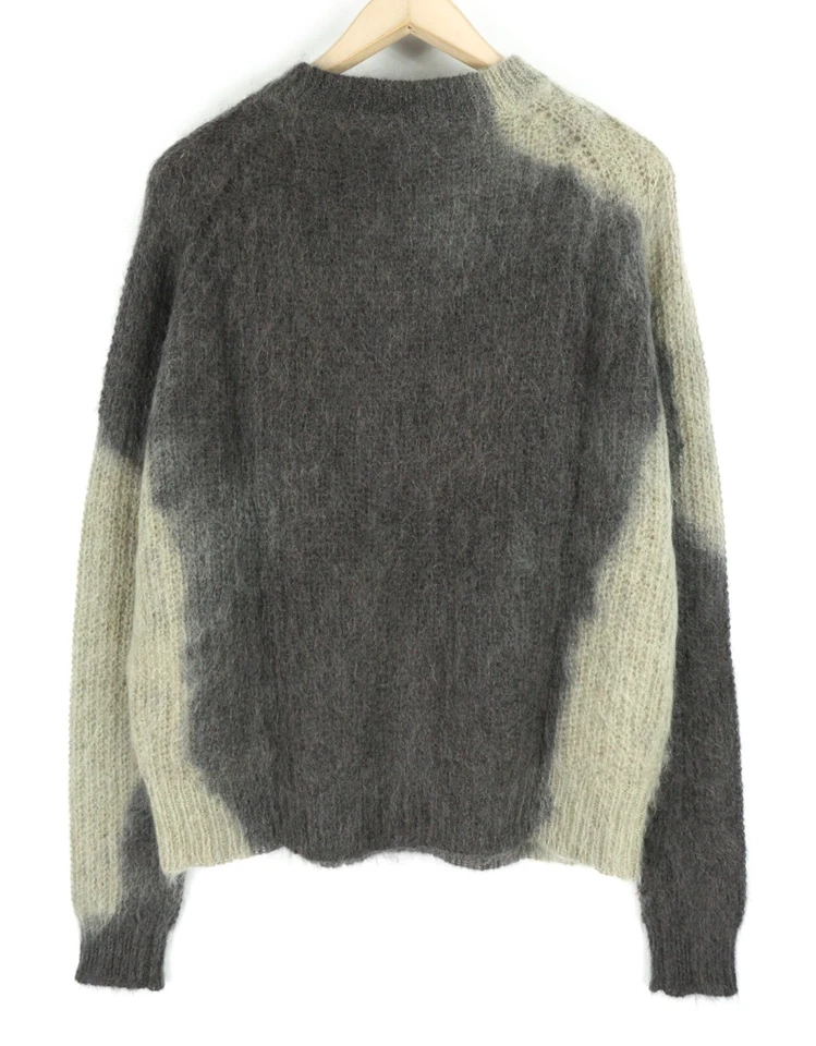 DIESEL K-Osimo Men Jumper XXL Pullover Mohair Wool Blend Knitted RRP€350 Grey - Image 2 of 4