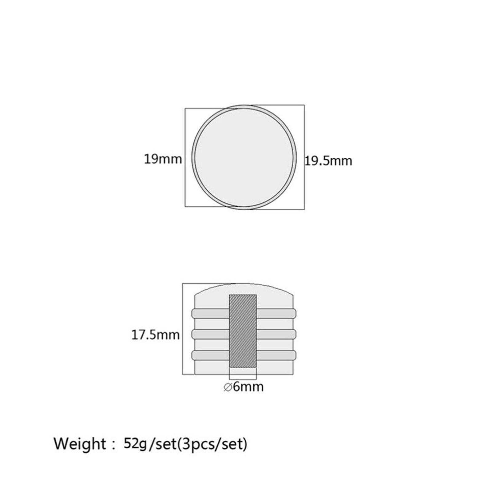 3PCS Guitar Volume Control Knobs O-Ring Metal Replacement Parts for Bass