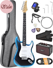 Beginner Electric Guitar Complete Kit with Portable Amp, Padded Gig Bag  Full A