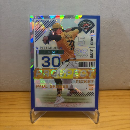 2024 Panini Prospect Edition Paul Skenes Holo Ticket RC Blue Ice #/299 Pirates