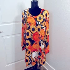 METRO-STYLE Fall Autumn Festival Scoop Neck Long Flare Sleeve Kneecap Dresses,S