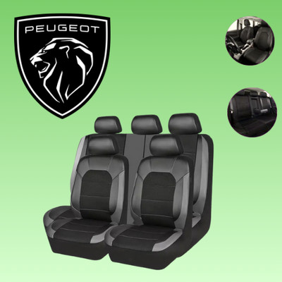 For All Peugeot Seat Cover Full Set 5 Seat Luxury Faux Leather