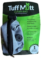 Tuff Mutt Dog Poop Bag Holder for Leash - Poop Bags Included! - Brand New