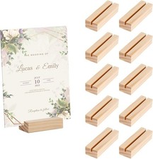12pcs Wood Card Holders for Table, Wooden Stands Table Number Wood Sign Holder