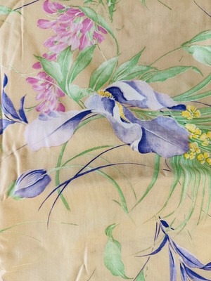 Vintage Fabric Cranston Hawaii Orchid Large Floral Fabric 4+ Yards Lightweight