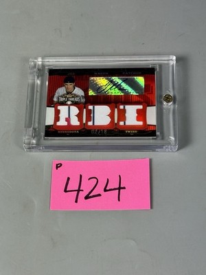 Joe Mauer Topps triple Threads 2/18 Auto Game Used P424