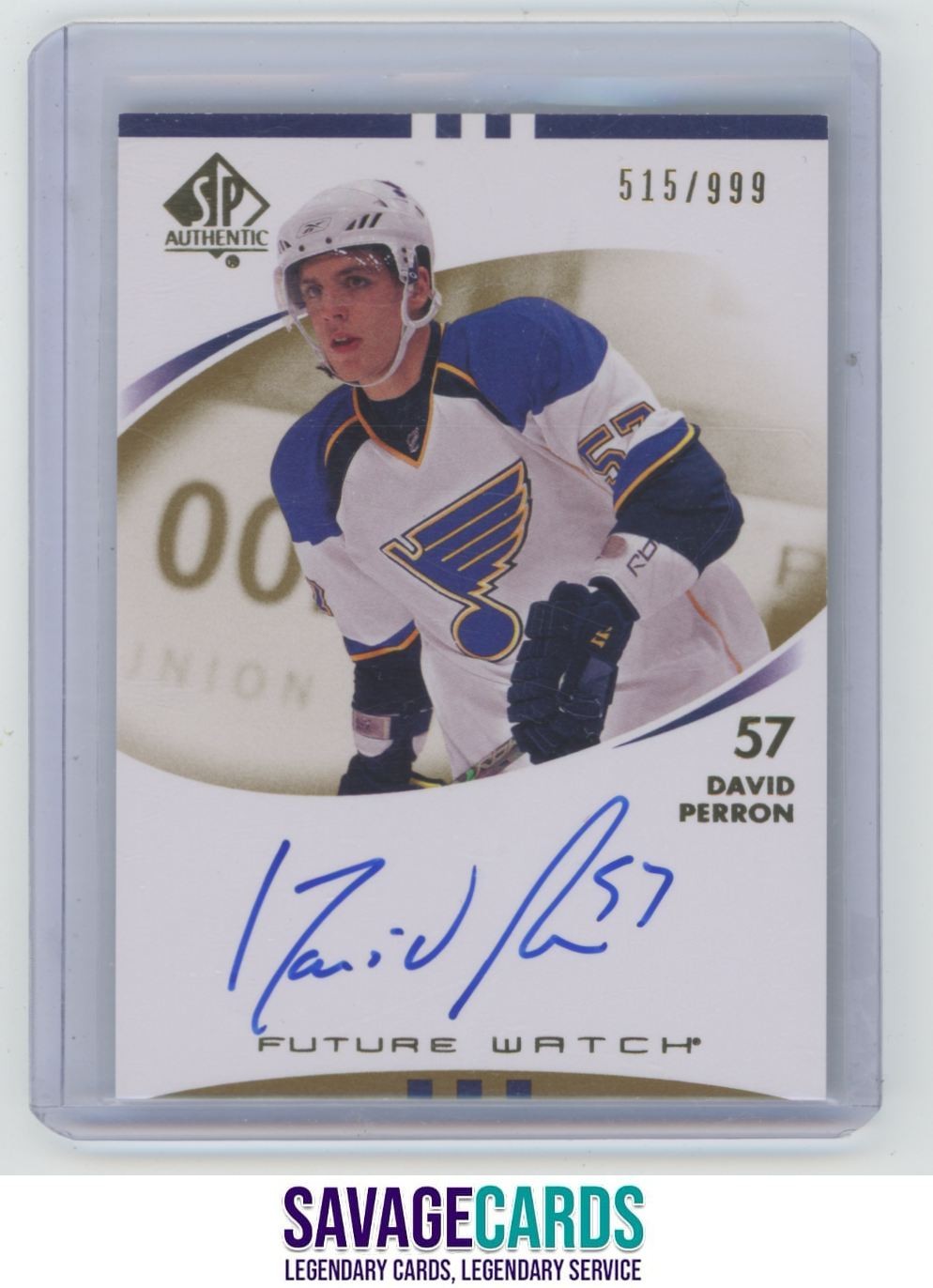 2007-08 SP Authentic Future Watch Auto David Perron /999 #243 St. Louis Blues
