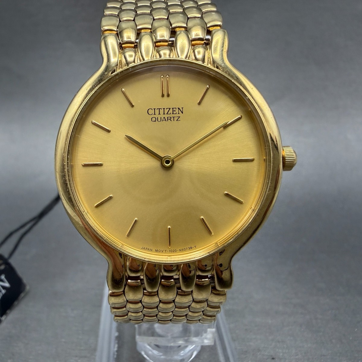 Citizen Watch Men 32mm Champagne Dial Gold Tone Round 1020-S54562