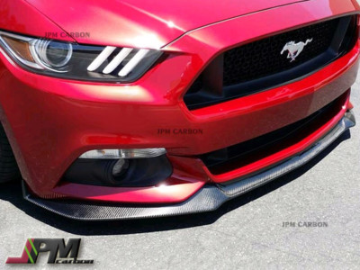 GT OE Style Carbon Fiber Front Bumper Chin Spoiler for 2015-2017 Ford Mustang CF