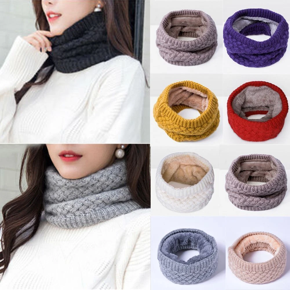 Women Neck Warmer Winter Snood Tube Thermal Fleece Unisex Ladies Winter Scarf