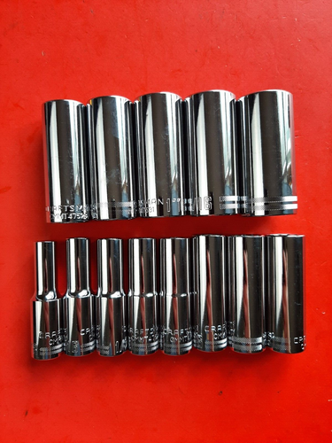 New Craftsman 13 Piece 1/2" Drive Deep SAE 12 Point Socket Set 3/8 to 1-1/8" - Picture 2 of 9