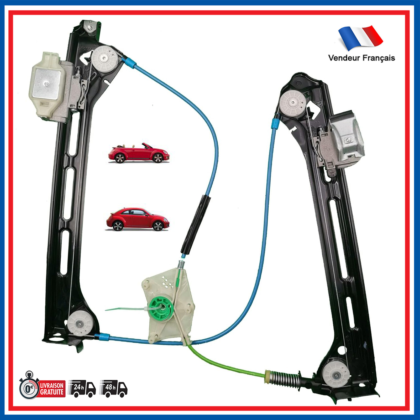 Lève-vitre avant droit sans moteur VW Beetle 5C5837462