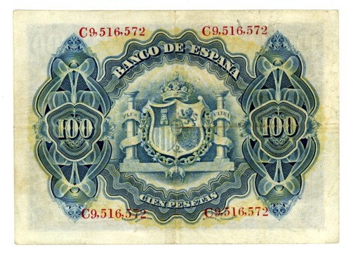 Spain ... P-59 ... 100 Pesetas ... 1906 ... *Ch VF+* - Picture 2 of 2