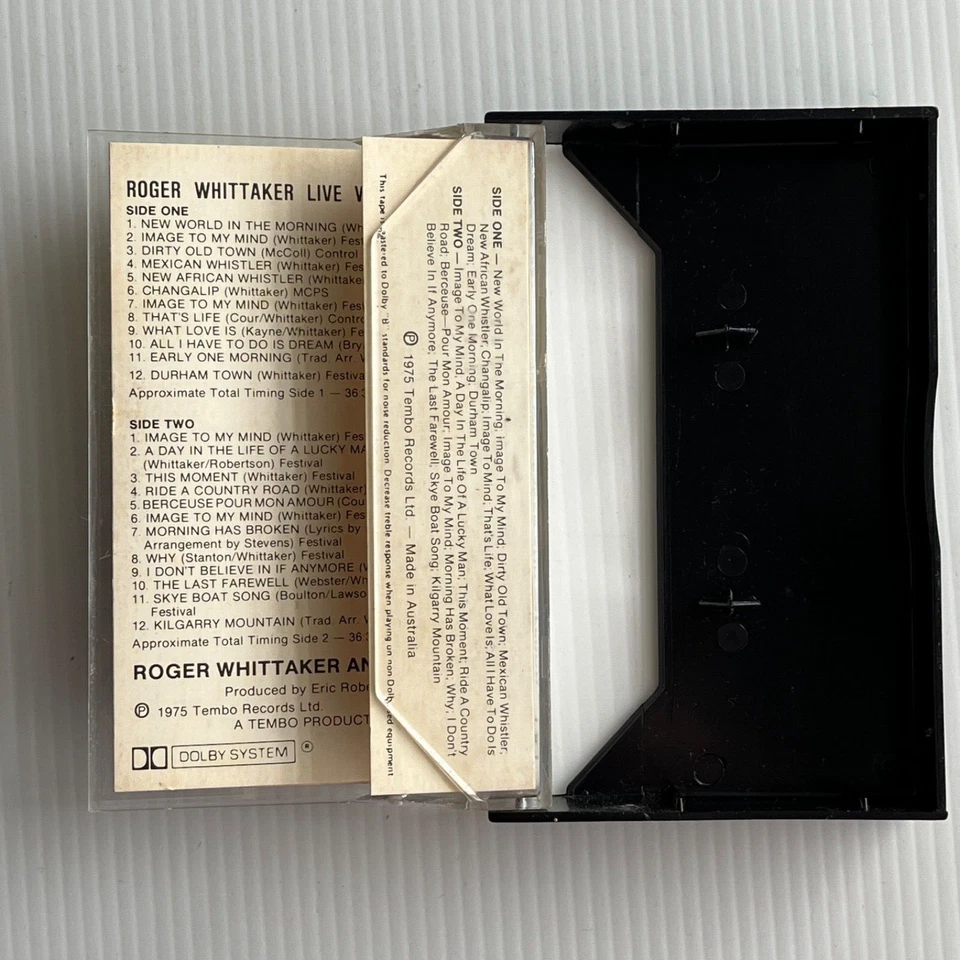 Roger Whittaker Live With Saffron Vintage 1975 Music Cassette Tape RARE - Image 4 of 4