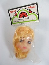 Vintage Darico Blonde Doll Head 4" 12007 New in Package