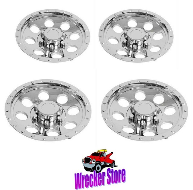 Two 12" & Two 10" ABS CHROME PLATED WHEEL COVER, HUB CAP Trailer, Mower
