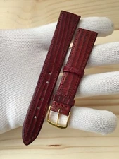 Lizard Watch Strap Burgundy 18Mm "New Old Stock 1960-1970"