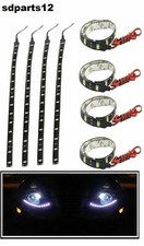 4x Bandes Lumineuses Blanches Flexibles 15 LED 5050 Smd IP65 12V 30cm Vtt Suv