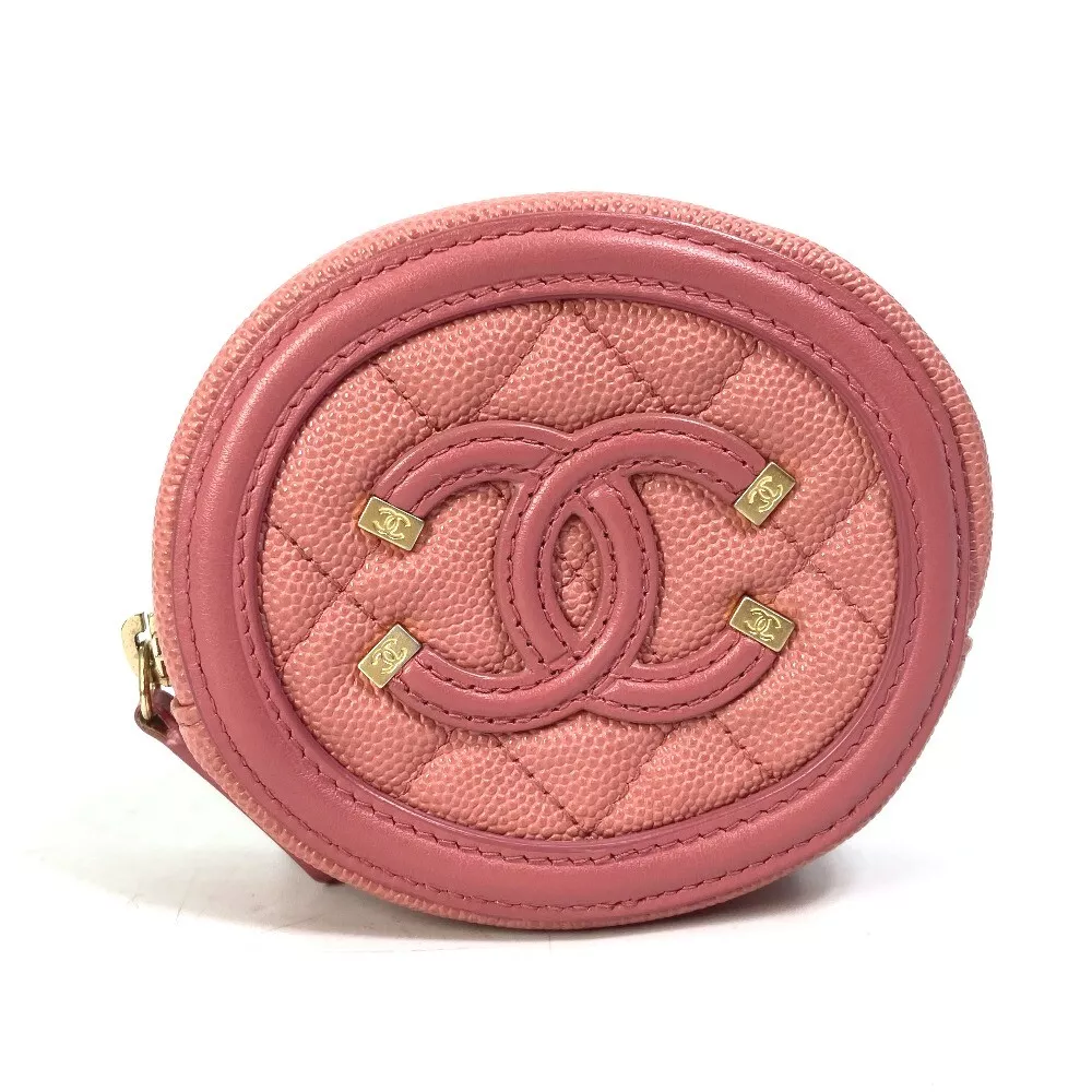 CHANEL Wallet Coin Compartment Round filigree CC CC Mark coin purse