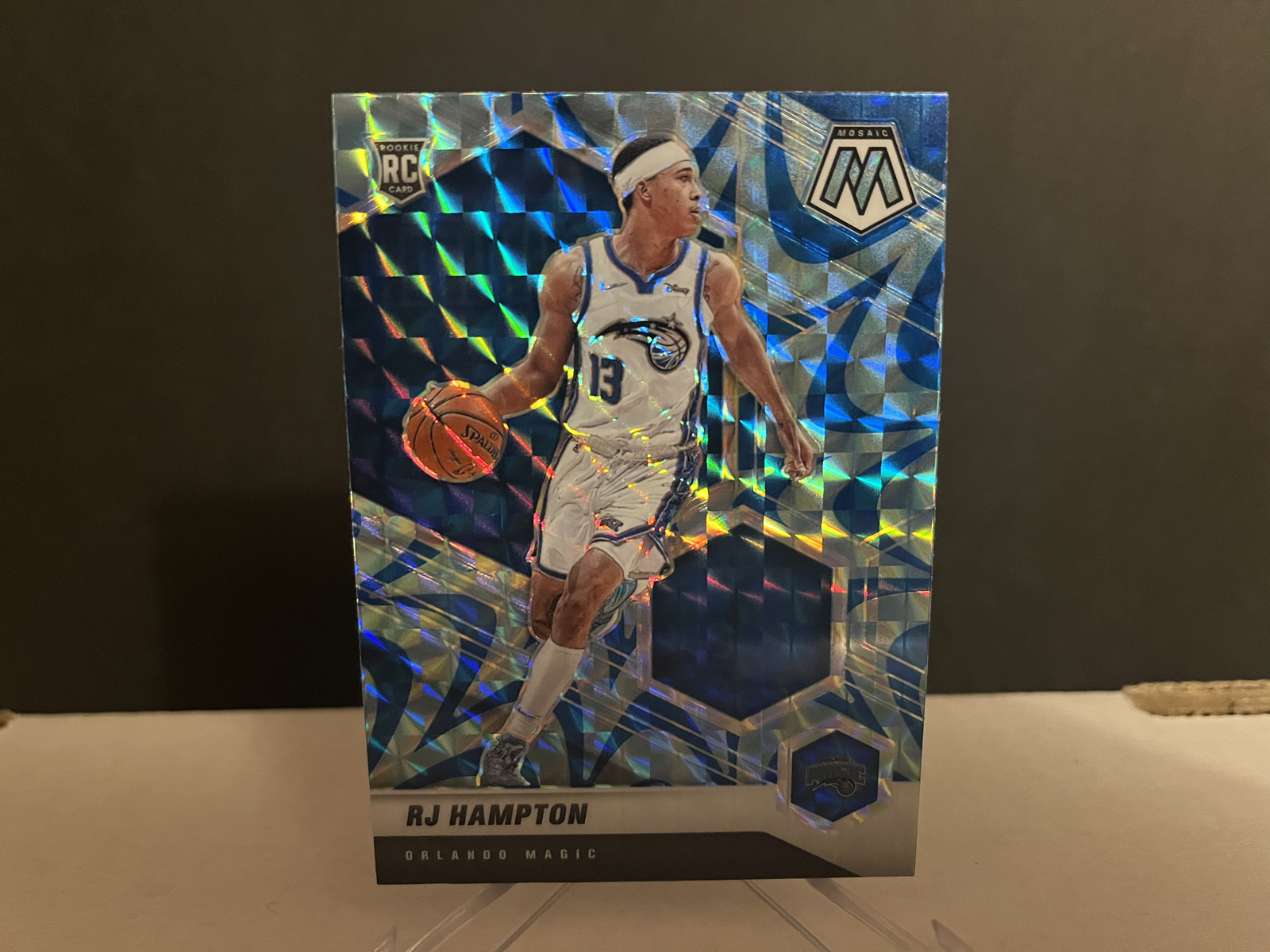 2020-21 NBA Panini Mosaic RJ Hampton #233 Reactive Blue Prizm Rookie Card