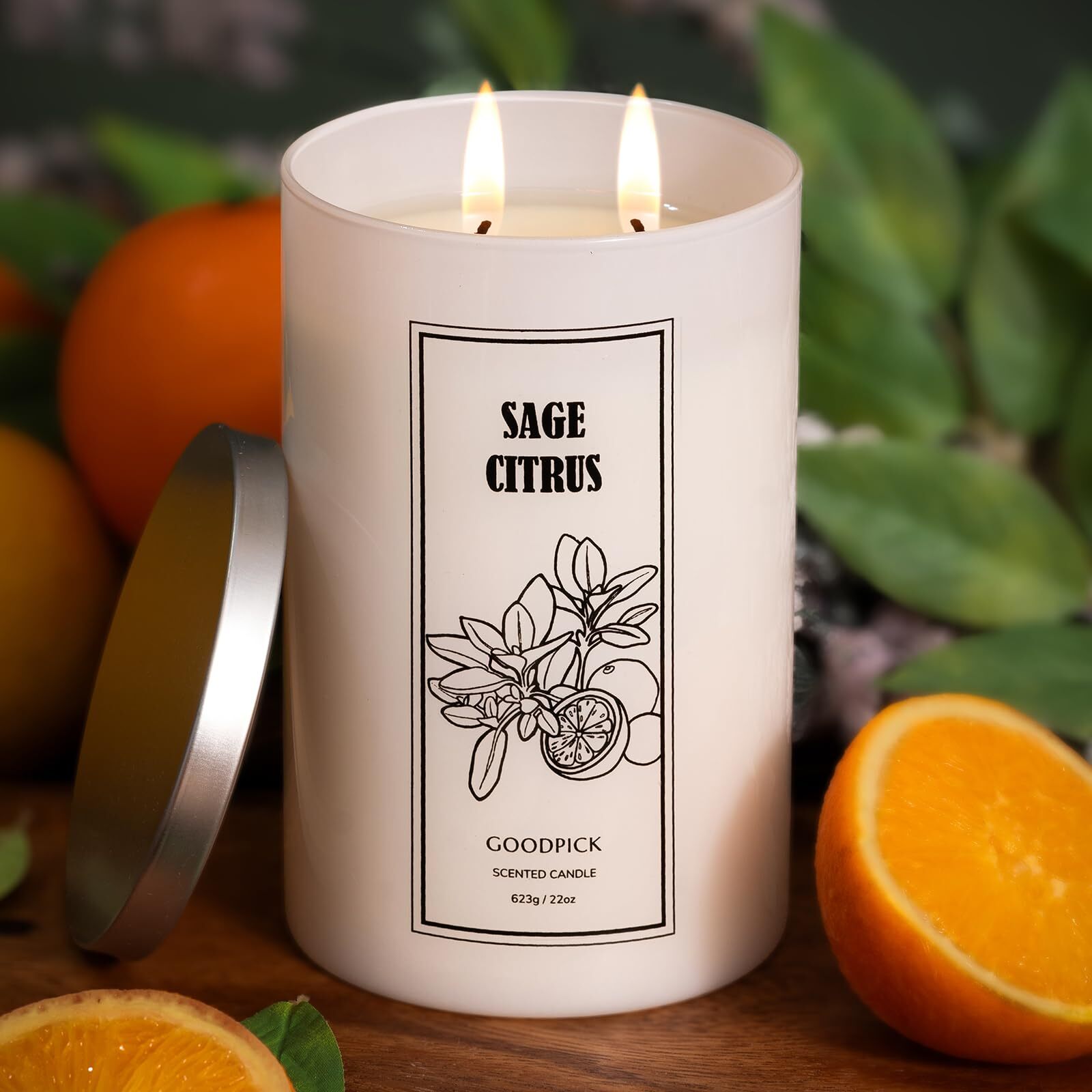 Sage Citrus Soy Candle 22 oz for Home Aromatherapy and Relaxation
