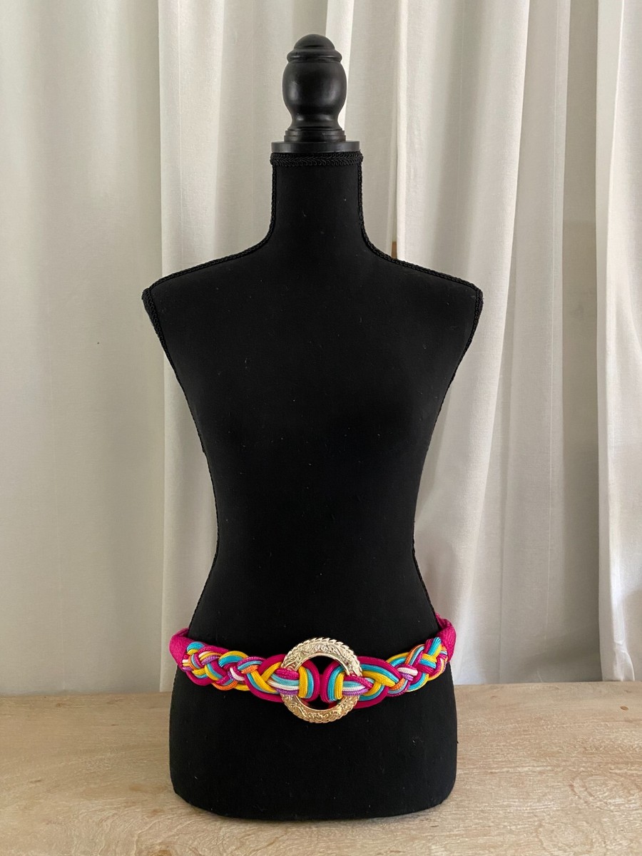 Womens 80s/90s multicolor corded belt metal medallion belt  display picture 1