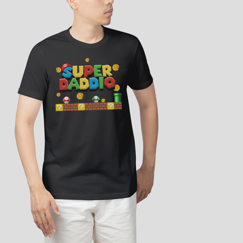 Super Daddio Adult T-Shirt great gift for Fathers day / Birthday Mario inspired - Picture 3 of 10