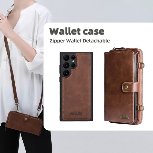 Detachable Wallet Case For Samsung Galaxy S25 S24 S23 Ultra Crossbody Card Slots - Picture 8 of 42