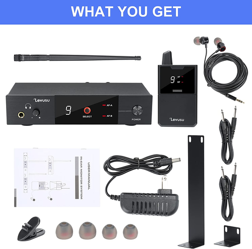 Sistema di monitoraggio in-ear wireless UHF con auricolare, 180 piedi, montaggio su rack, professionale - Foto 6 di 6