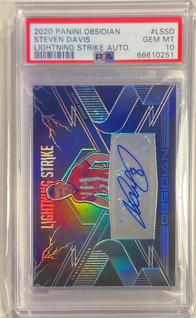 STEVEN DAVIS 2020-21 OBSIDIAN LIGHTNING STRIKE AUTO /149 PSA 10 GEM MINT POP 1/1