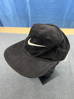 Vintage Nike 90s Corduroy Panel Cap Hat Swoosh Hat Adjustable One