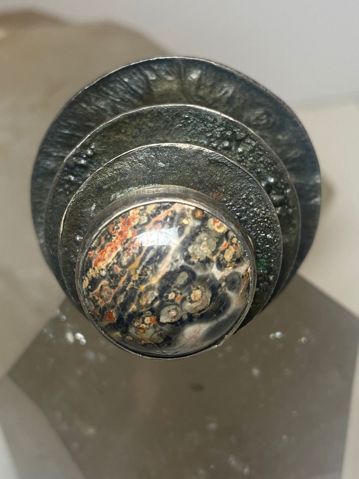 Bumblebee jasper ring statement boho band size 7 … - image 11