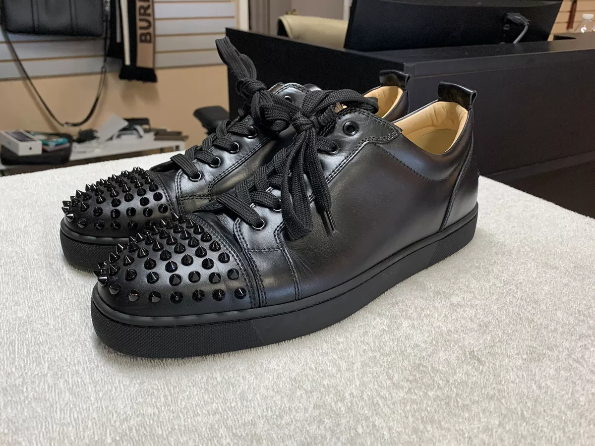 Christian Louboutin Black Louis Junior Spikes Sneakers