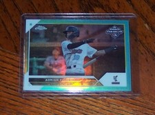 2023 Topps Pro Debut PDC-126 Adrian Placencia - Chrome Teal/Aqua Refractor 33/75