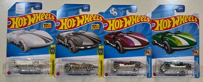 NEW 2024 Hot Wheels G CASE Braille Racer Twin Mill CHROME,WHITE,RED& GREEN LOT 4