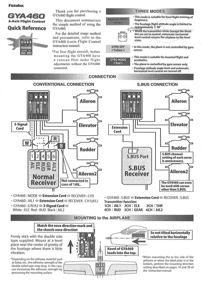 Futaba GYA460 6-Axis Sbus RC Remote Control Airplane Gyro Flight Stabilizer - Image 4 of 4