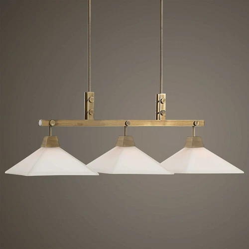 BROOKDALE 45" ENRICHED INDUSTRIAL STYLE CHANDELIER DINING KITCHEN LIGHT 21346 - Picture 1 of 4