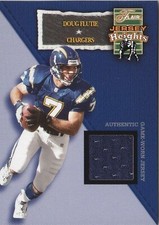 2002 Fleer Jersey Heights Doug Flutie Chargers G-W Jersey