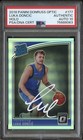 LUKA DONCIC SIGNED 2018 PANINI DONRUSS OPTIC HOLO ROOKIE CARD PSA/DNA AUTO 10
