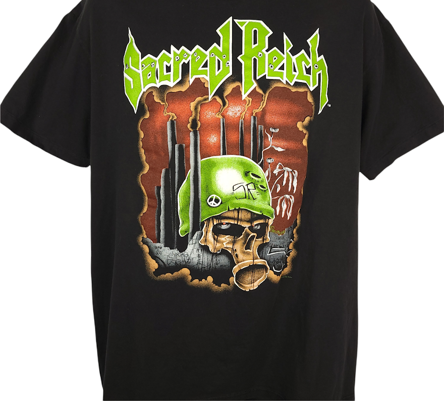 T-shirt Vintage SACRED REICH Rare Années 90 - Taille XL Non Lavé Jamais Porté - État Très Bon - Promotion