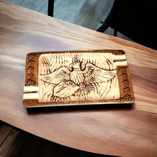 Vintage Ceramic Eagle Brown White Ashtray American Patriotic Americana Tabacco