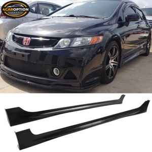 Fits 06 11 Honda Civic Mugen Rr Style Side Skirts Unpainted Pp Polypropylene Ebay